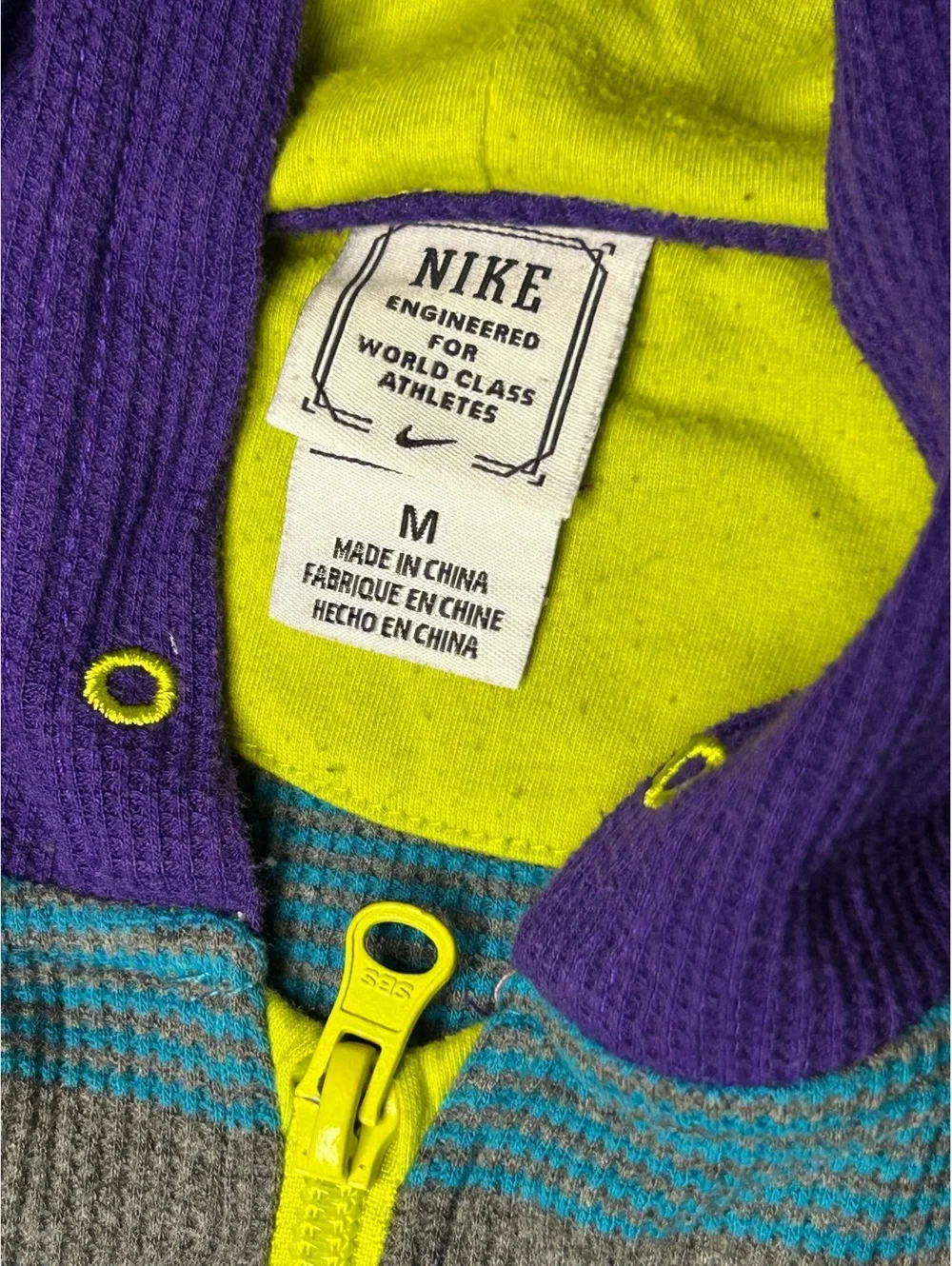 Nike Striped Hooded Zip-Up Sweatshirt Youth Medium 6.0 Style 10-12